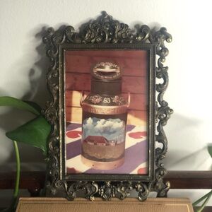 Ornate Metal Frame and Found Picture - Made in Italy